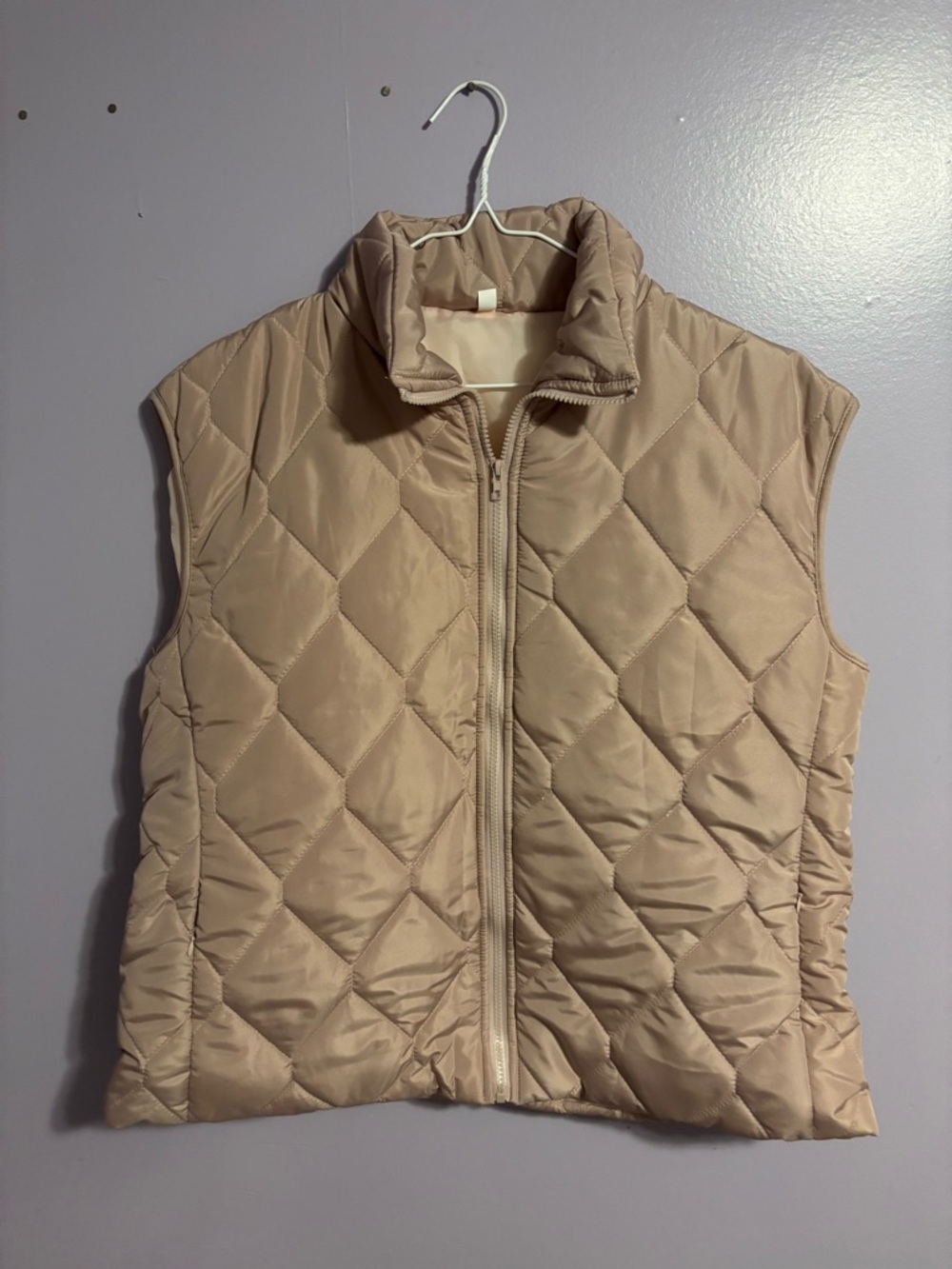Quilted Sleeveless Puffer Vest - Blush Pink
